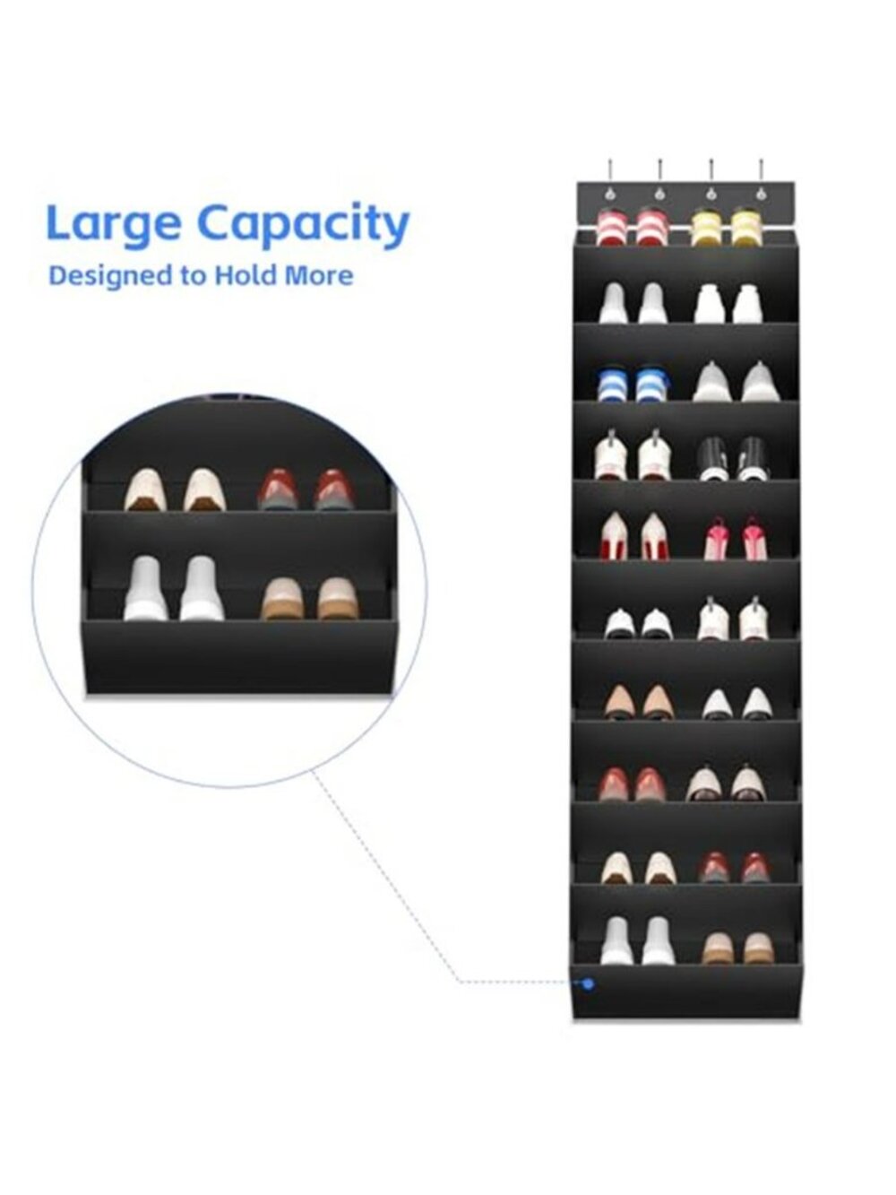 10 Tiers Large Size Over the Door Shoe Organizer Storage, Hanging Shoe - Picture 5 of 7